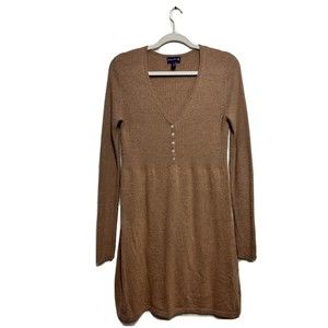 Long Tall Sally Size Small Knit Sweater Dress Tunic Tan Super Soft CottonMix Y2K